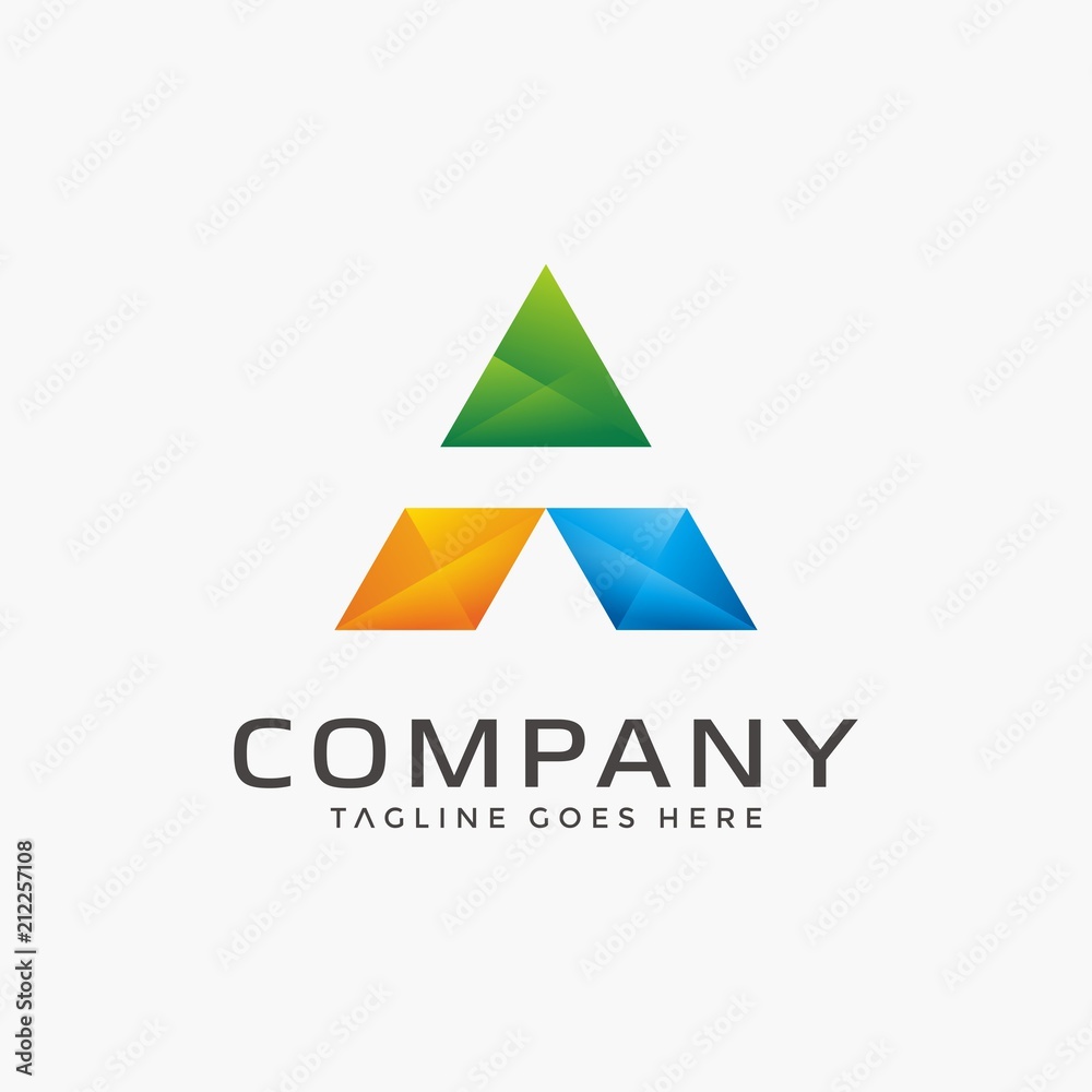 Modern, 3D Triangle logo Modern, 3D Triangle logo