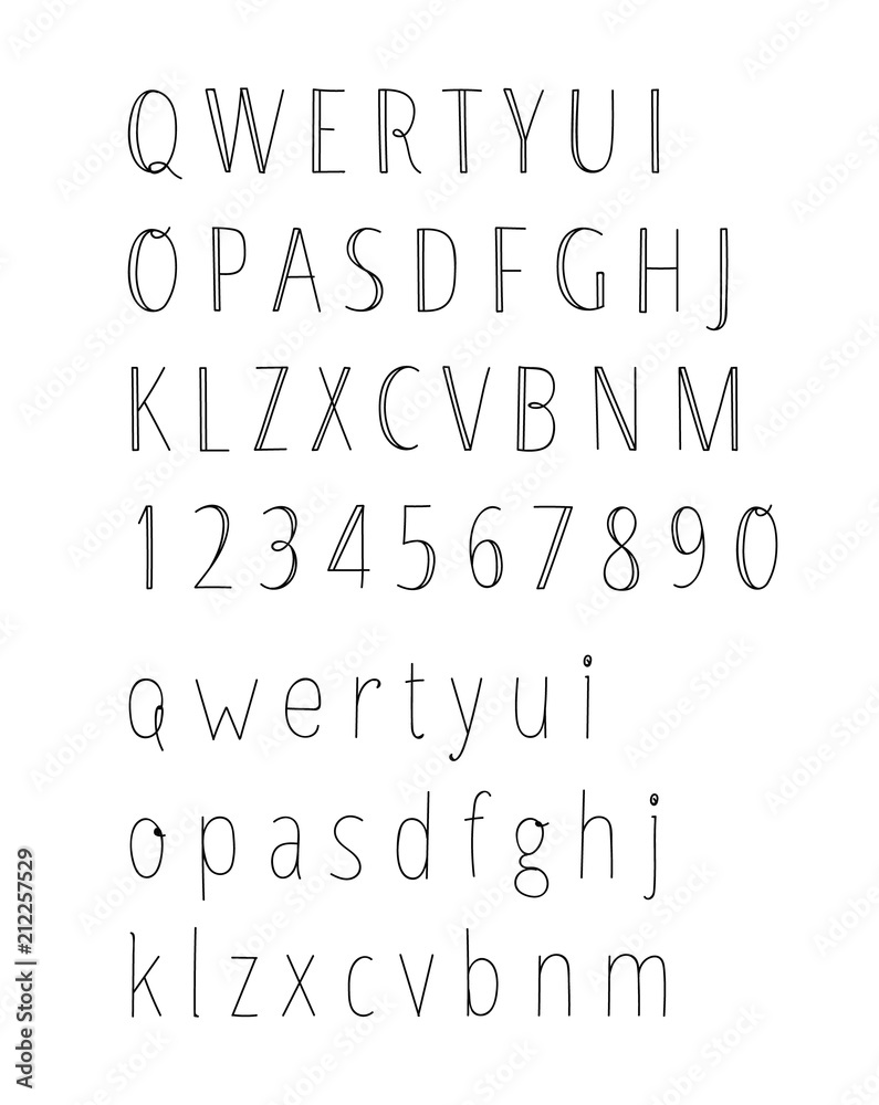 Retro style font vector clipart. Letters and digits Retro style font vector clipart. Letters and digits