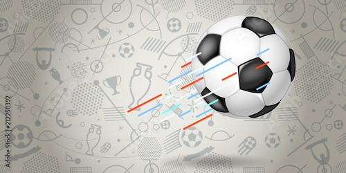 Flying soccer ball vector illustration