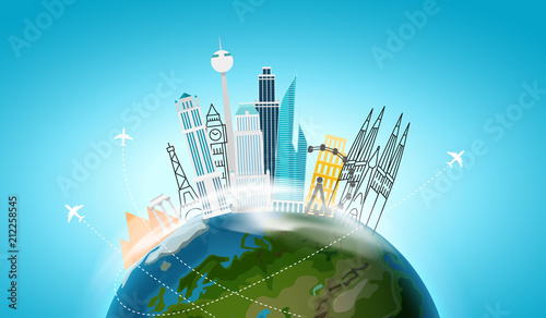 Travel destination concept. Vector illustration