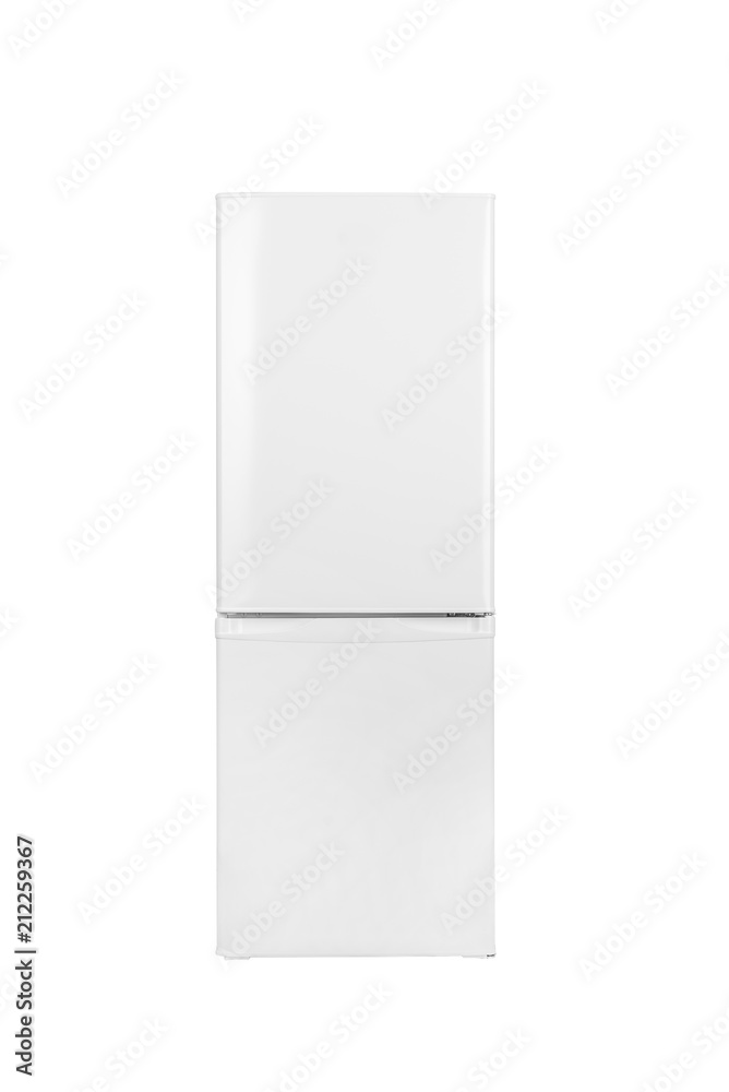 Modern fridge on white background Modern fridge on white background