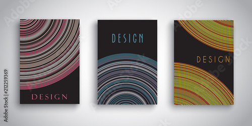 Abstract brochure designs with striped designs