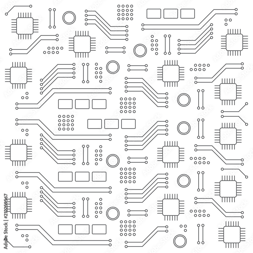 High-tech technology background texture in gray. Abstract technology circuit board, Vector background. Flat design. Vector illustration EPS10.