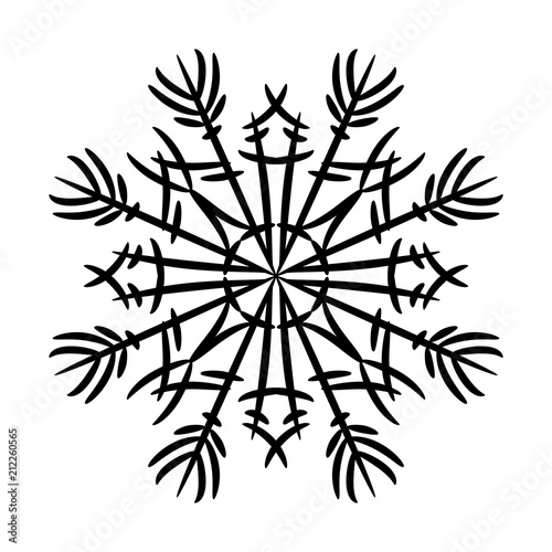 Vector Black Snowflakes