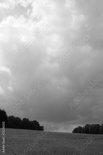 Wolken Schwarz Weiß Landschaft