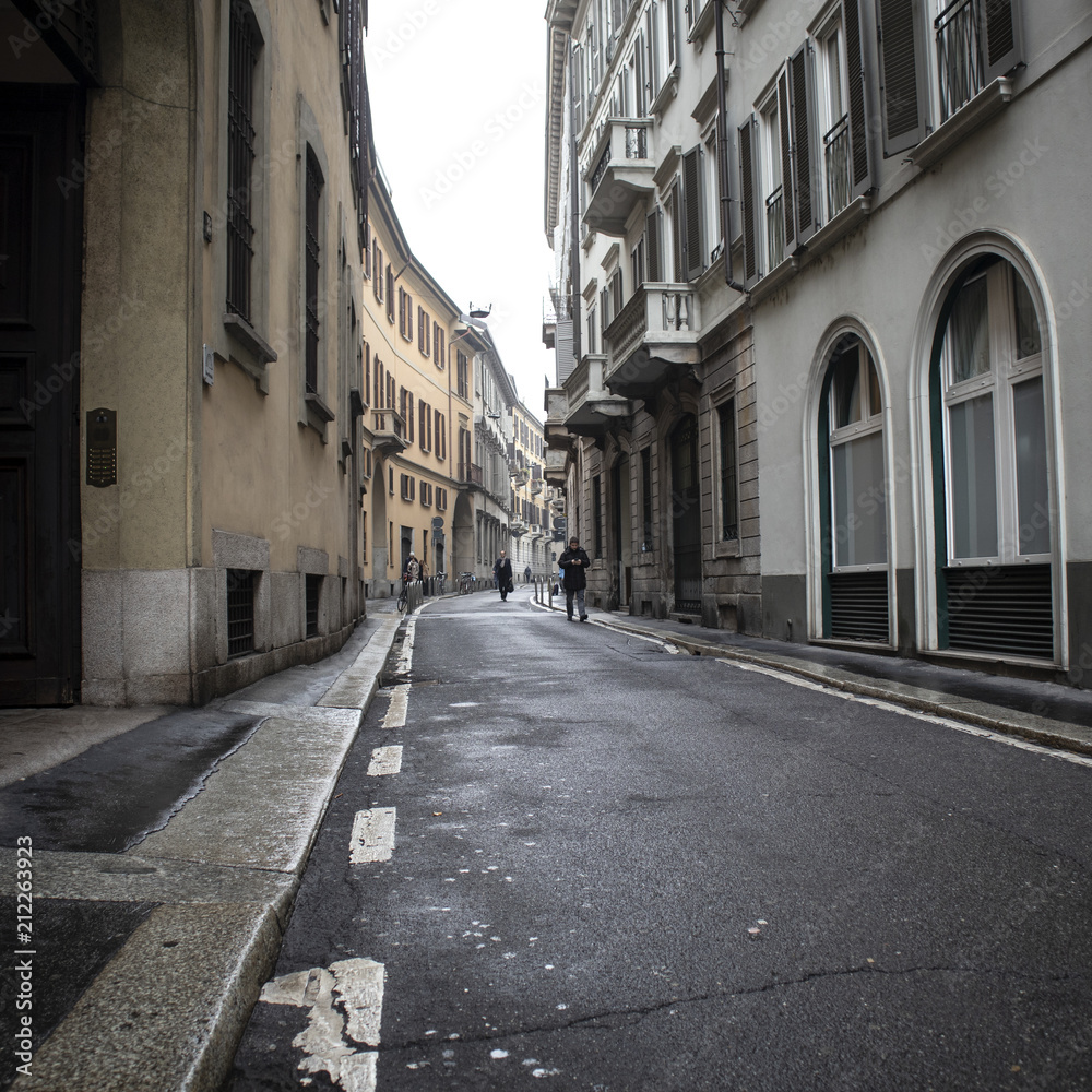 View on the street in Milano 