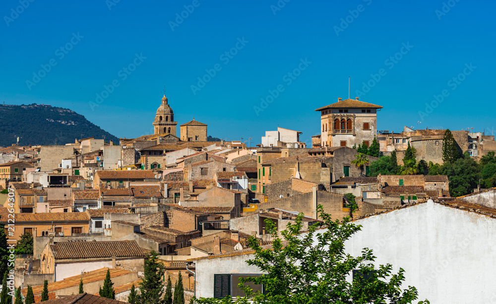View of old mediterranean village Montuiri on Majorca, Spain