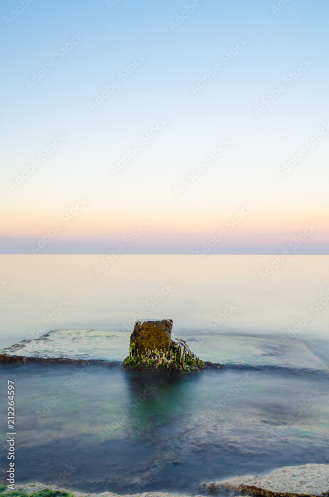 Seascape during the sunset in the Odesa of Ukraine
