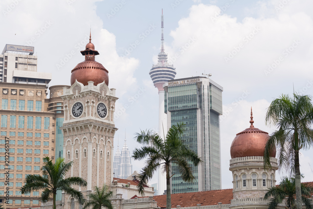 Naklejka premium Walking in the street in Kuala Lumpur, Malaysia