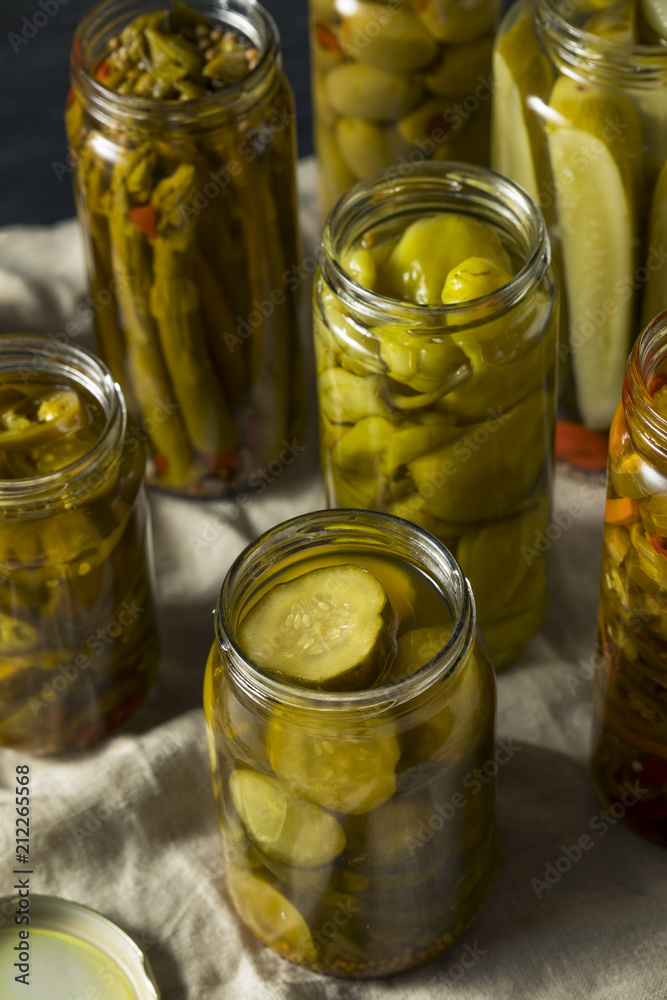 Homemade Pickled Vegetables in Jars Homemade Pickled Vegetables in Jars