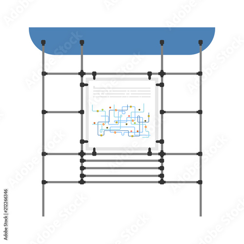 Bus stop isolated. bus station Vector illustration