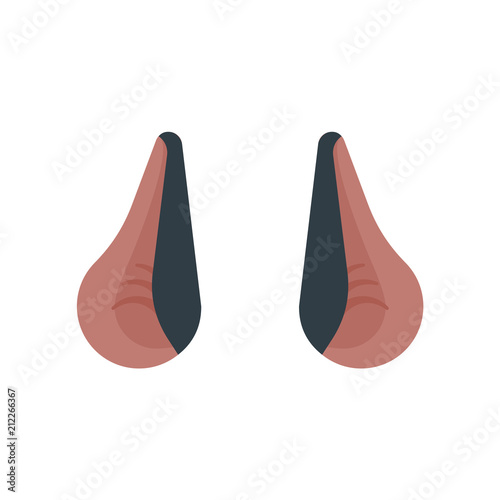 Ears bat isolated template. Night animal Vector illustration