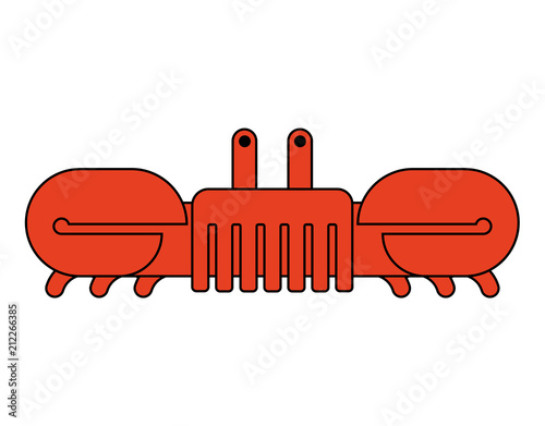 Crab isolated. Ocean cancer. Marine animal Vector illustration