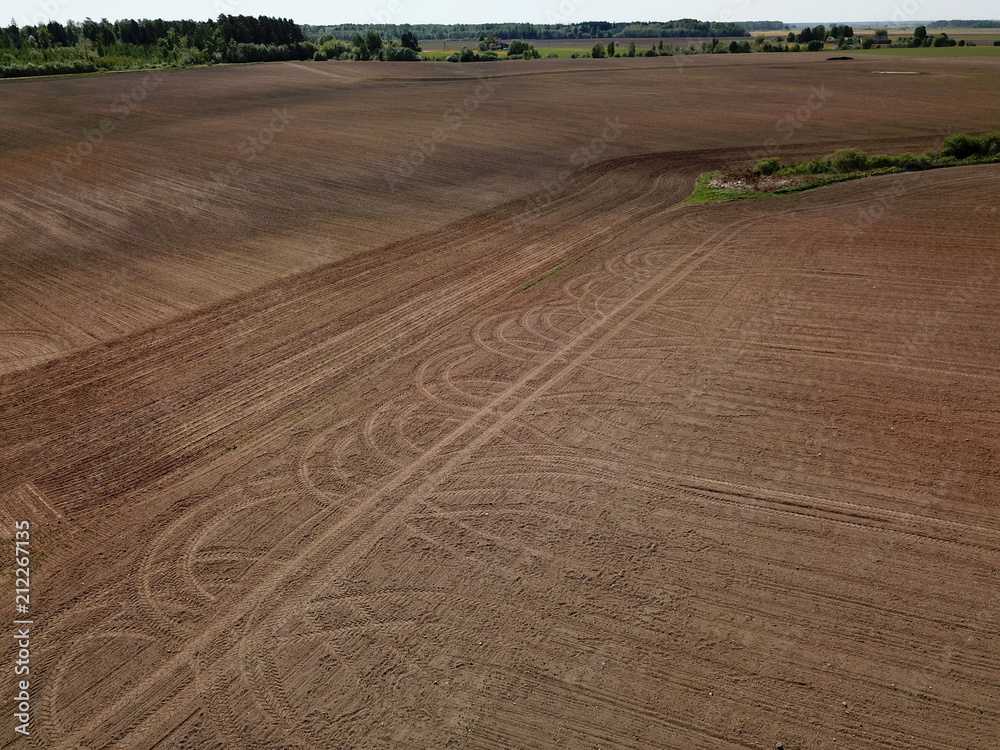 Fototapeta premium Empty farm fields