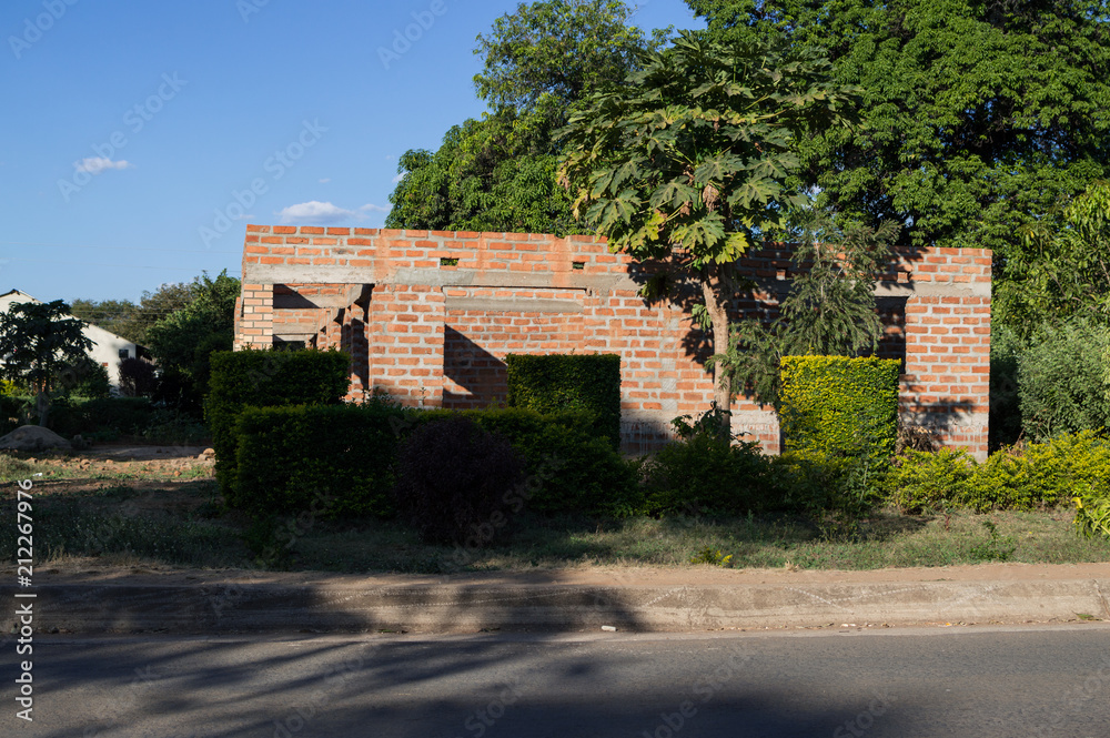 Unfinished House in a Residential Street, Livingstone, Zambia