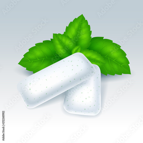 Chewing gum with mint flavor