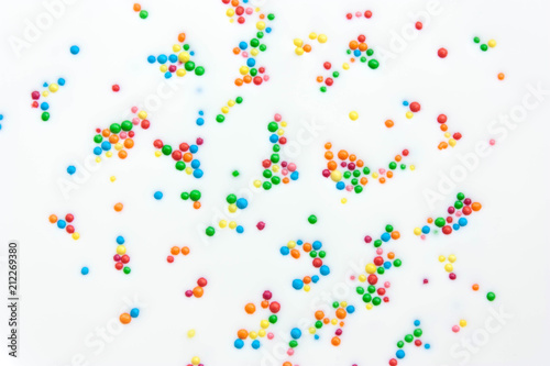 Abstract background from milk with colored balls