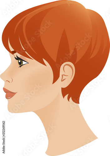 Profile of young redheaded woman's face