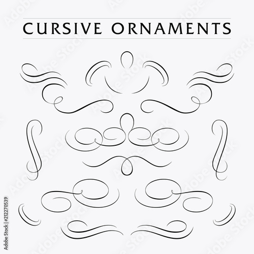 Decorative Cursive ornaments set