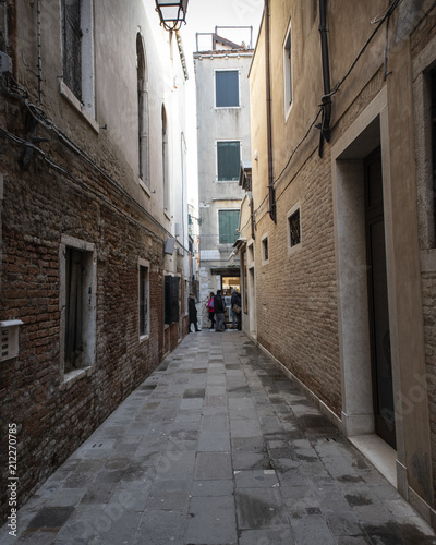 A view on the street in Venice  Italy. March 2018.