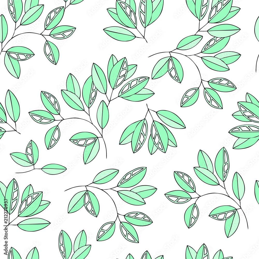 Fototapeta premium Elegance seamless leaves pattern