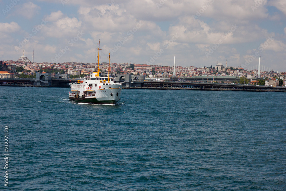 Istambul city view from a ferry