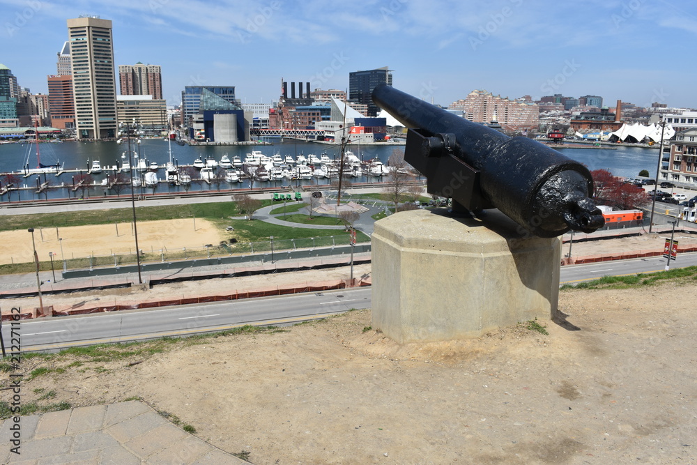 Baltimore Inner Harbor Cannon View