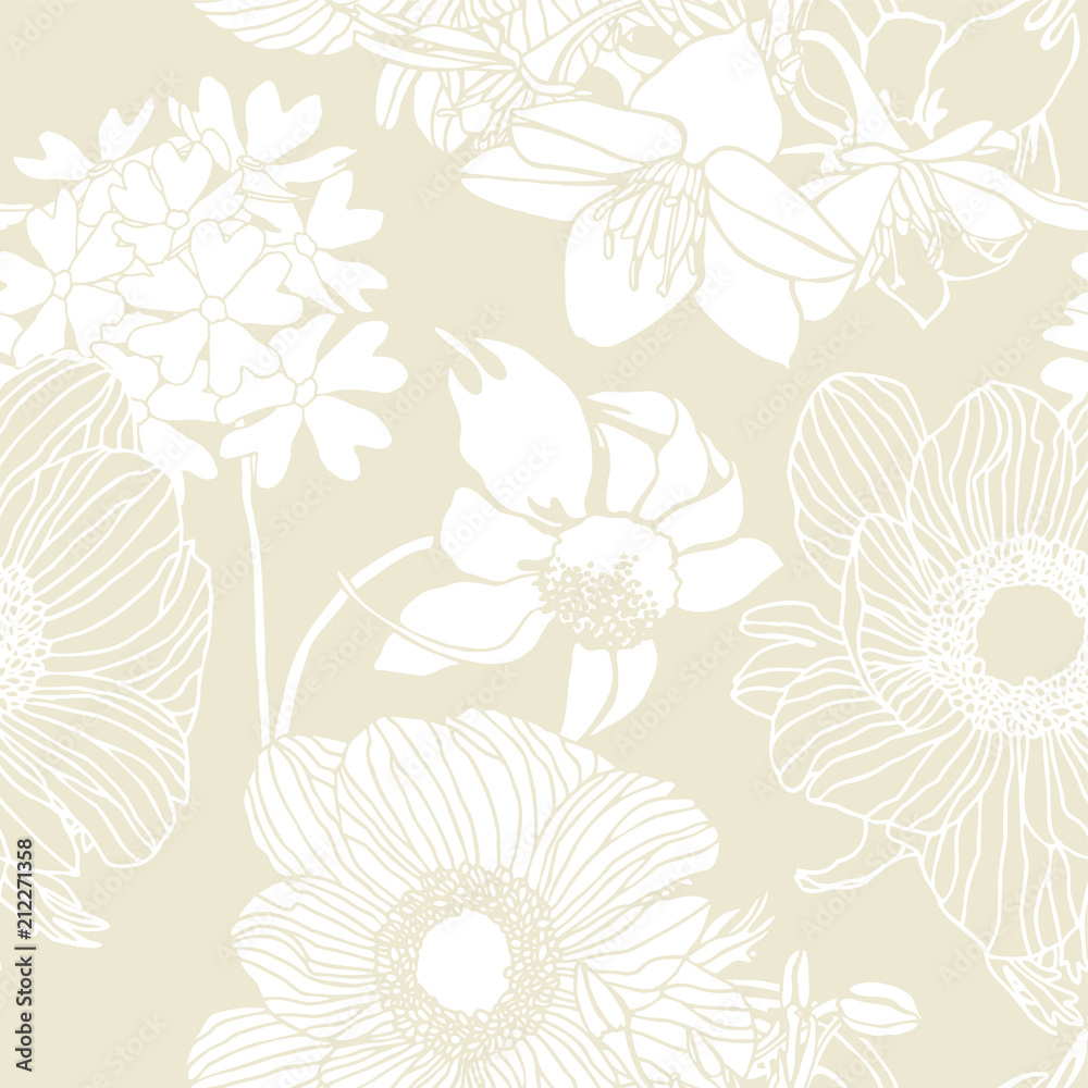 custom made wallpaper toronto digitalFloral seamless pattern. Flowers illustration