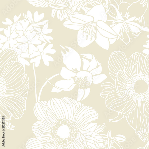 Floral seamless pattern. Flowers illustration