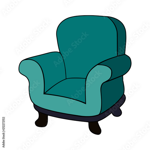 Chair Sofa cartoon illustration isolated on white background for children color book