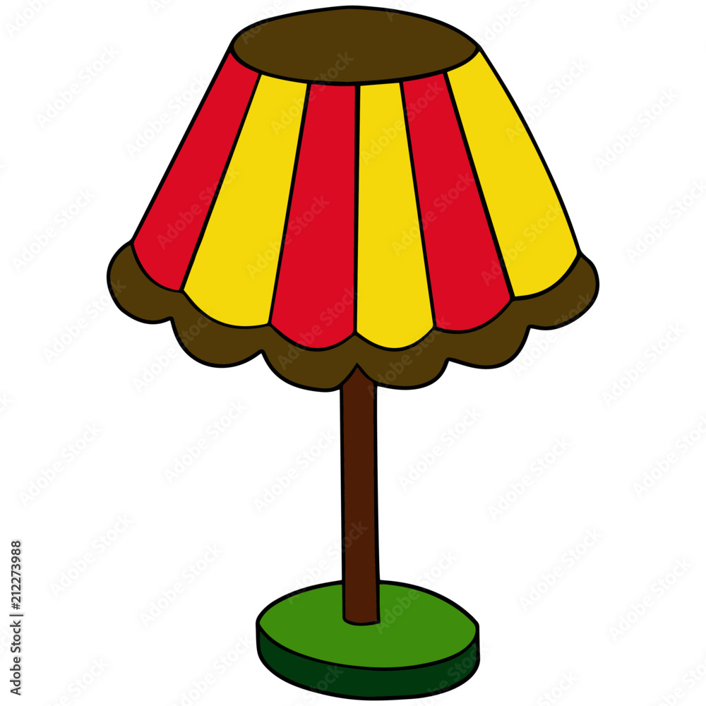 Lamp cartoon illustration isolated on white background for children color  book Stock Vector | Adobe Stock