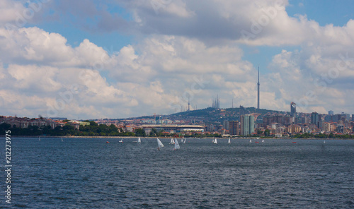 Istambul city view from a ferry