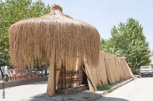 Wicker bamboo sunshade