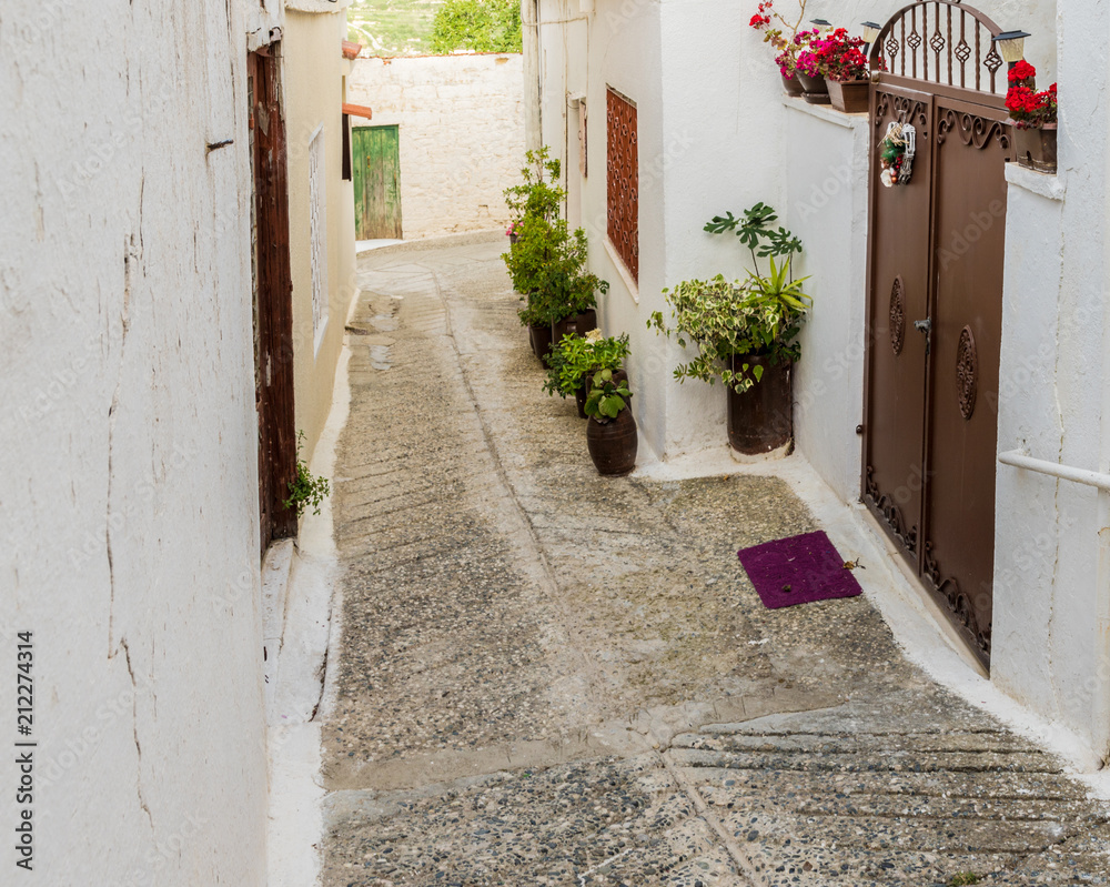 Fototapeta premium A typical view in the traditional village Omodos in Cyprus