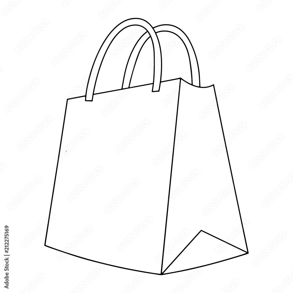 Paper bag cartoon illustration isolated on white background for children  color book Stock Vector | Adobe Stock