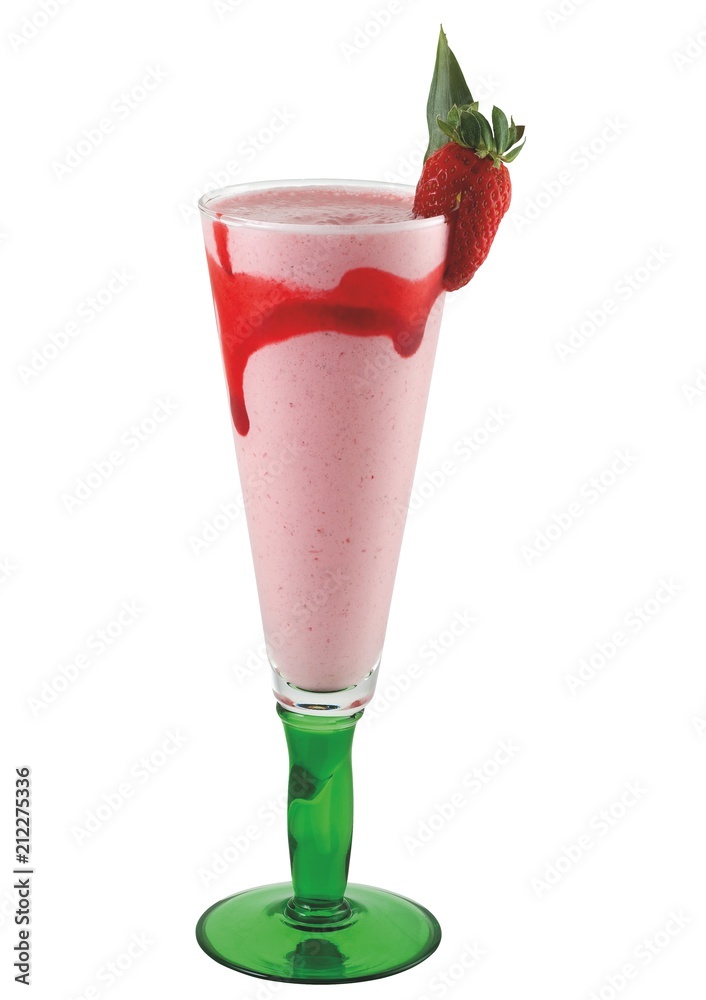 Shake o smaku truskawkowym w wysokim szkle Shake o smaku truskawkowym w wysokim szkle