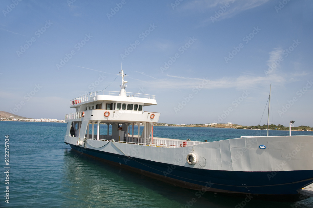 car and passenger ferry boat goes from Paros to Anti-Paros Cyclades Greek Islands in Greece