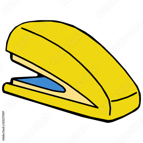 Stapler cartoon illustration isolated on white background for children color book