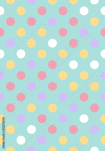 Seamless polka dot pattern with light background. Vector repeating texture.