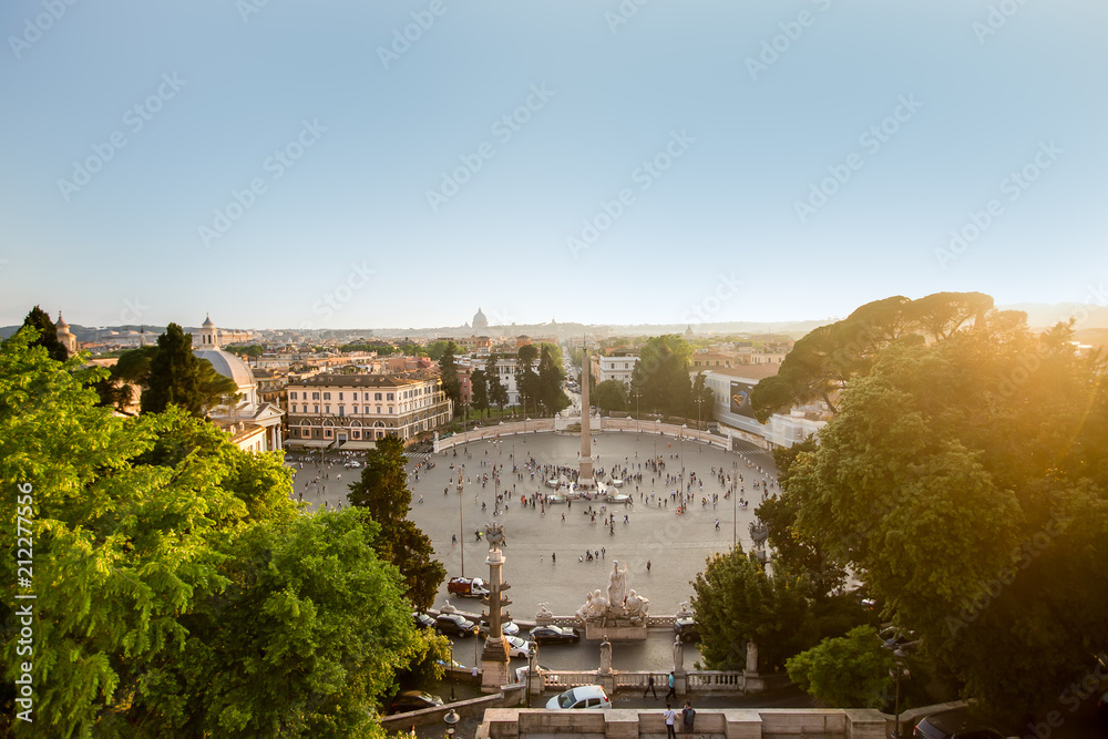 Piazza del Popolo from Pincio Garden , Rome, Italy. Piazza del Popolo from Pincio Garden , Rome, Italy.