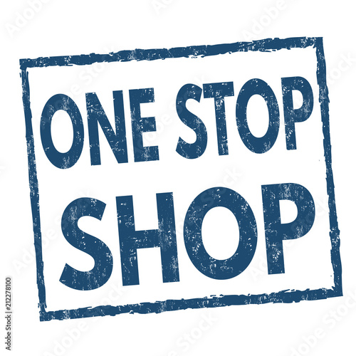 One stop shop grunge rubber stamp