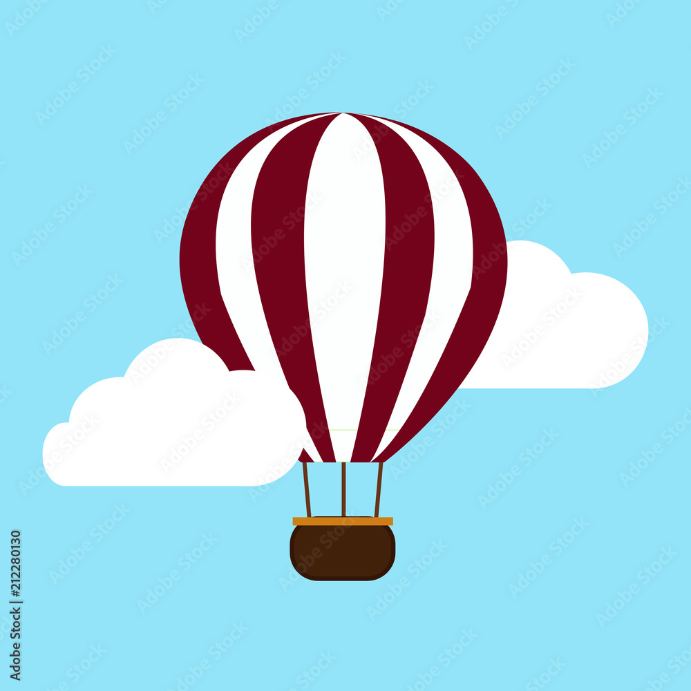 Fototapeta premium hot air balloon in the clouds background. vector illustration