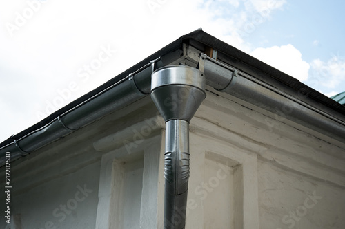 the gutter on the roof