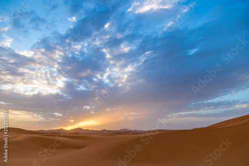 Sunrise in the Sahara Desert in Morocco