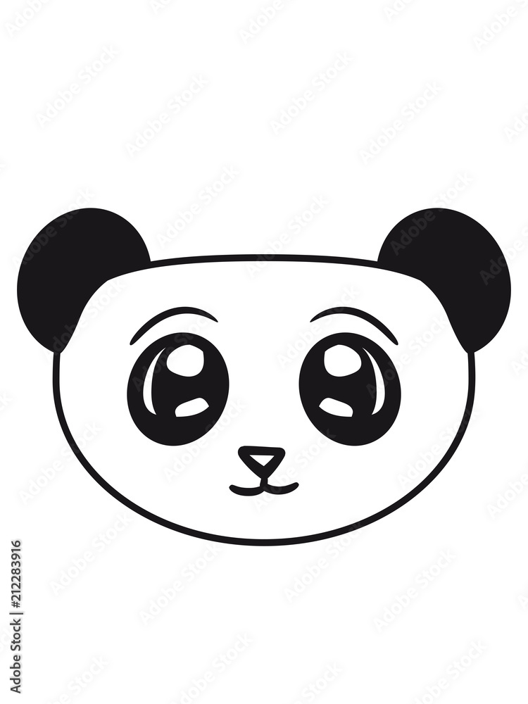 kopf gesicht panda süß niedlich bär china asien schwarz weiß comic cartoon kopf gesicht panda süß niedlich bär china asien schwarz weiß comic cartoon
