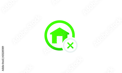 home and x delete vector icon