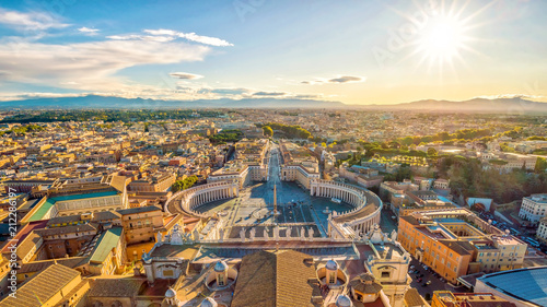 Photography View of St. Peter Square and Rome skyline