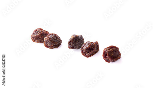 Organic prunes,dried plum,dried apricots on white background,with clipping path.