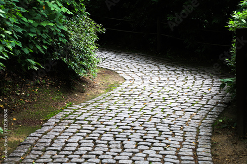Stone brick walkway