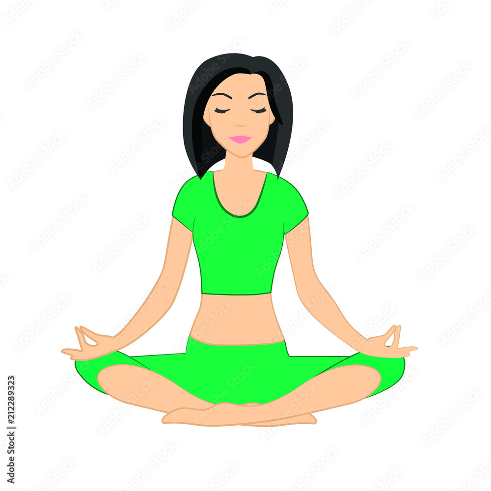 vector illustration yoga girl vector illustration yoga girl